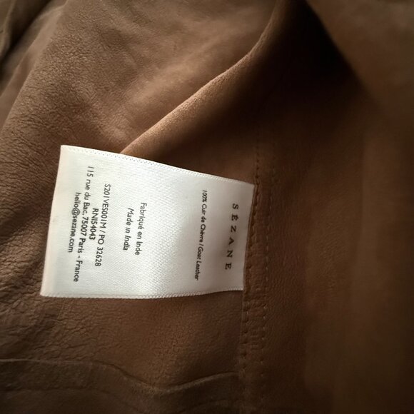 Sezane | Will Jacket Suede | X-Large | Camel | NWOT - Picture 3 of 3